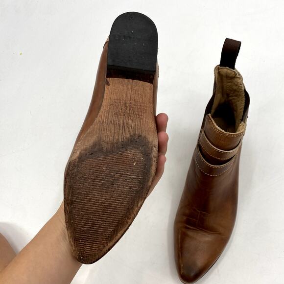 Bed Stu 7 Brown Leather Pointed Toe Booties - Picture 6 of 8